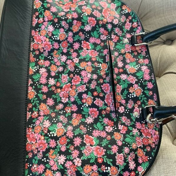 COACH sierra F57622 floral satchel bag set of two pink black large and medium - Picture 6 of 12